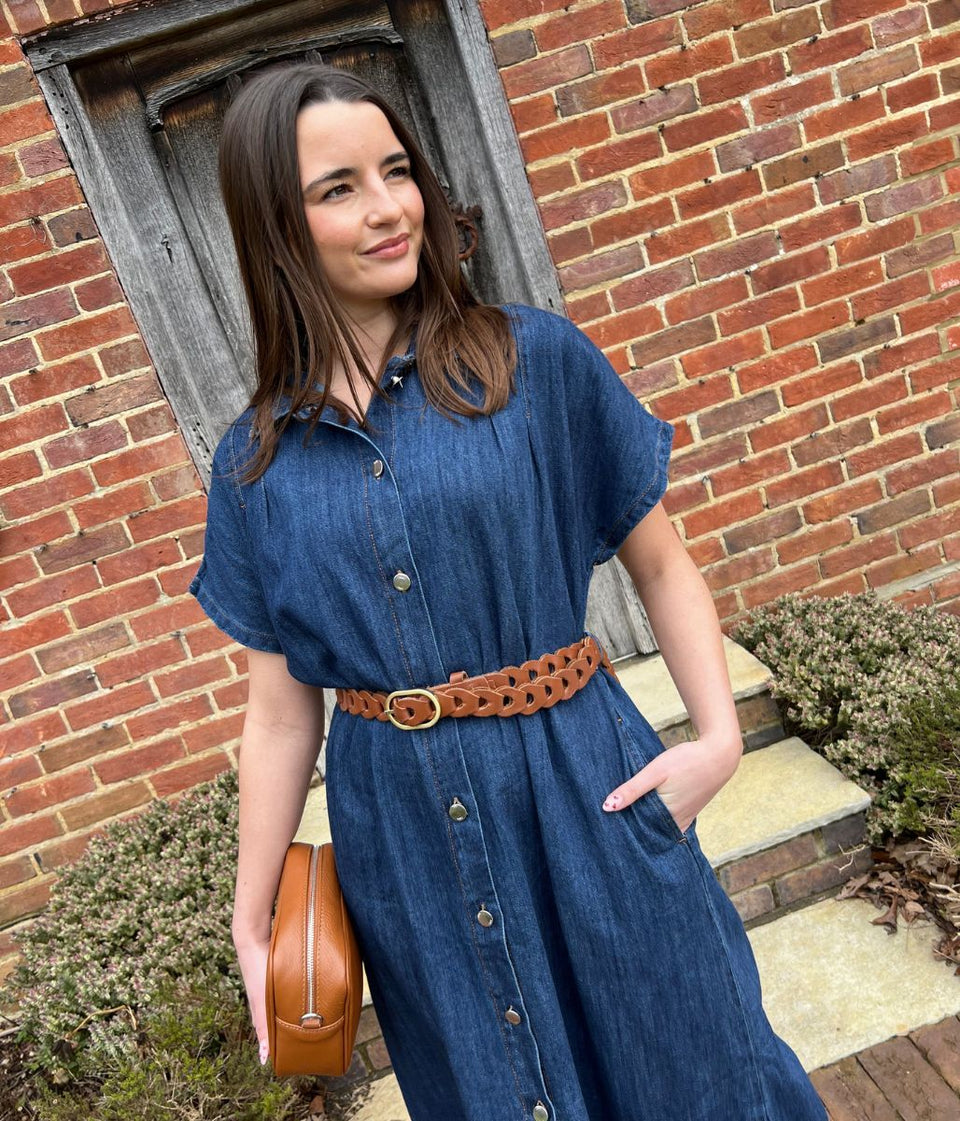 Dark Denim Relaxed Shirt Dress