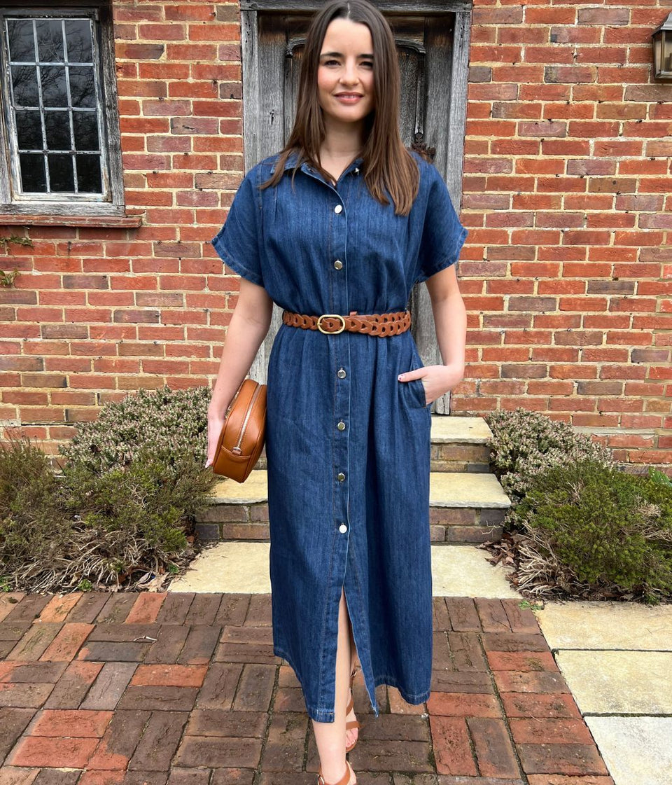 Dark Denim Relaxed Shirt Dress