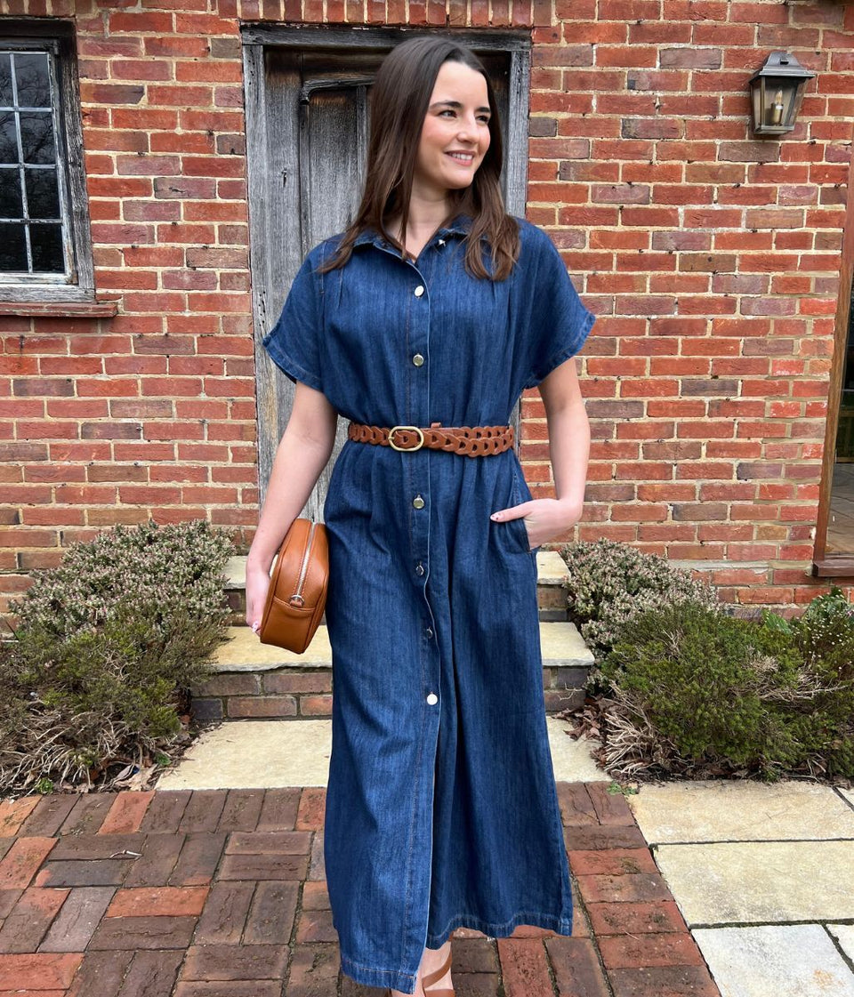 Dark Denim Relaxed Shirt Dress