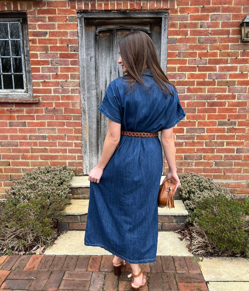 Dark Denim Relaxed Shirt Dress