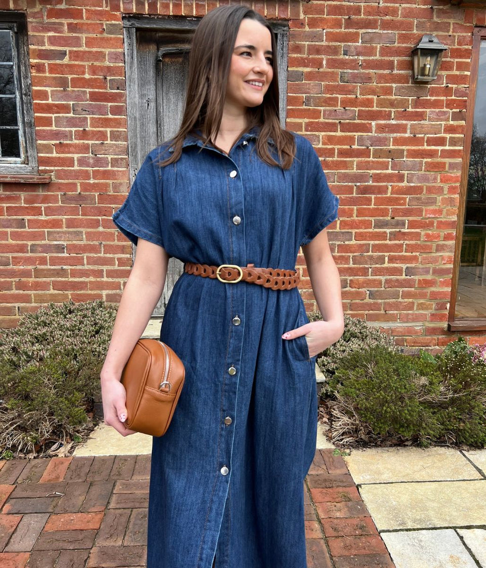 Dark Denim Relaxed Shirt Dress