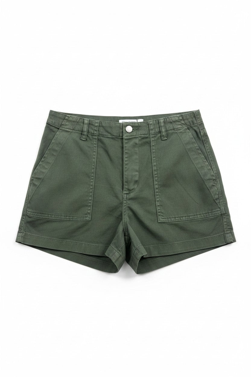 Khaki Denim Shorts
