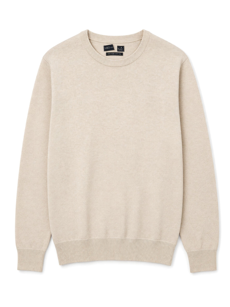 Mens Natural Fine Pure Cotton Jumper