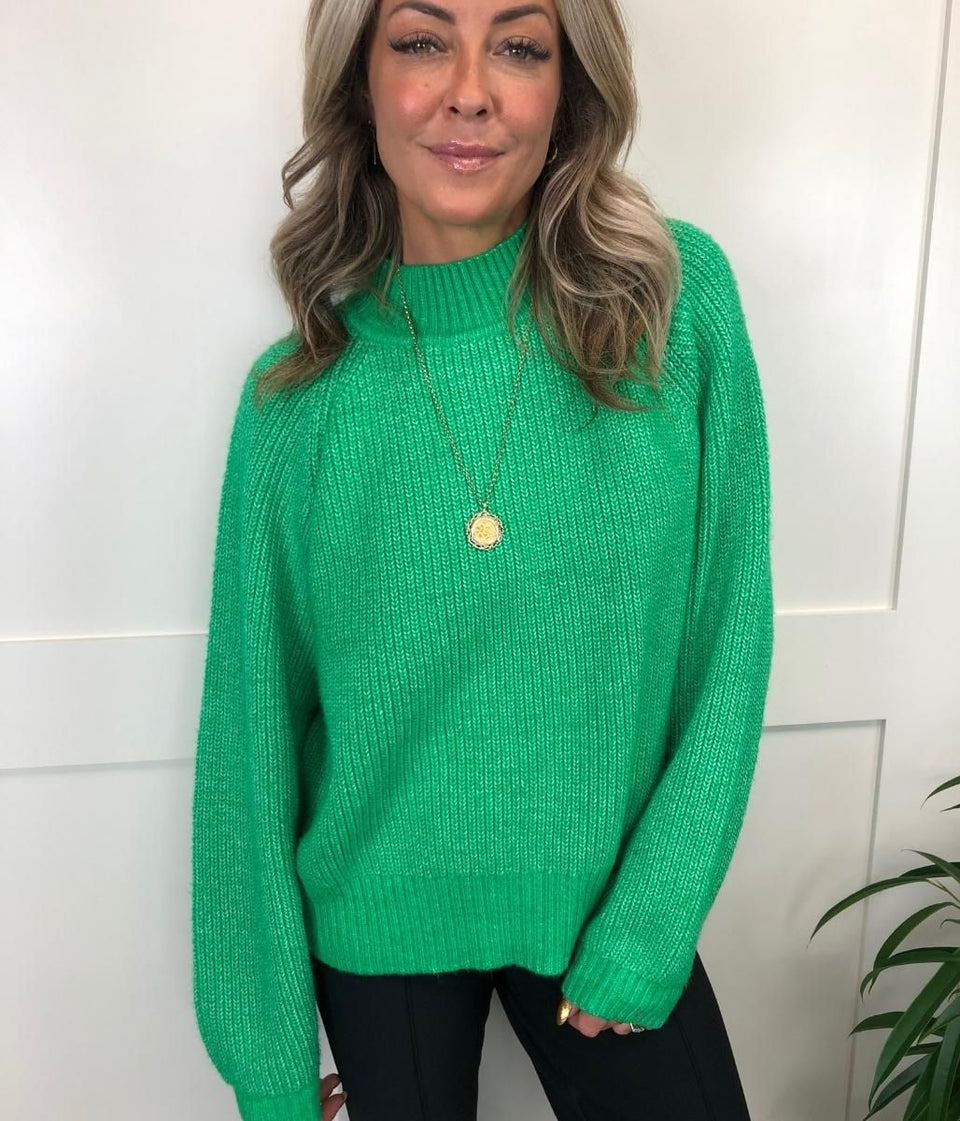 Rich Green Rib Knit Jumper