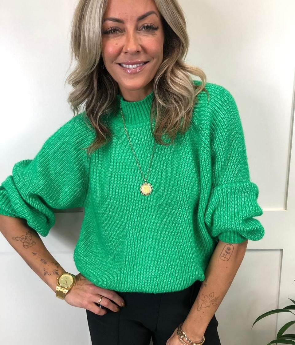 Rich Green Rib Knit Jumper