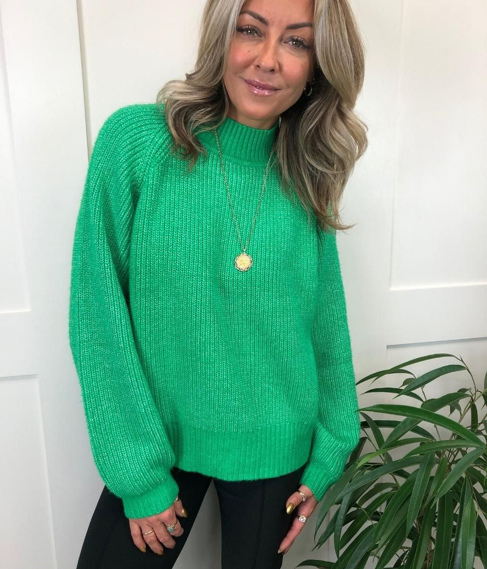 Rich Green Rib Knit Jumper