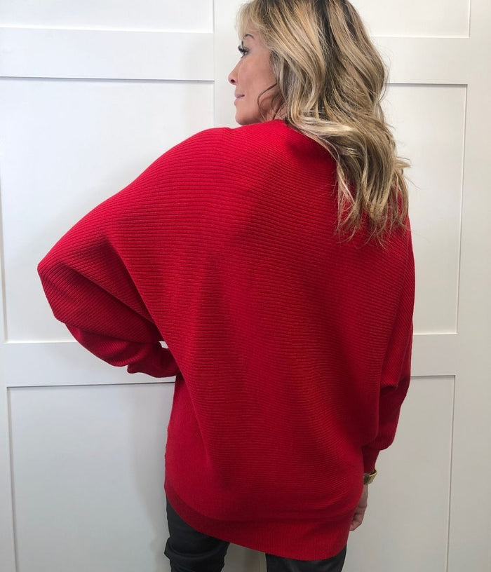 Red hot sale batwing jumper