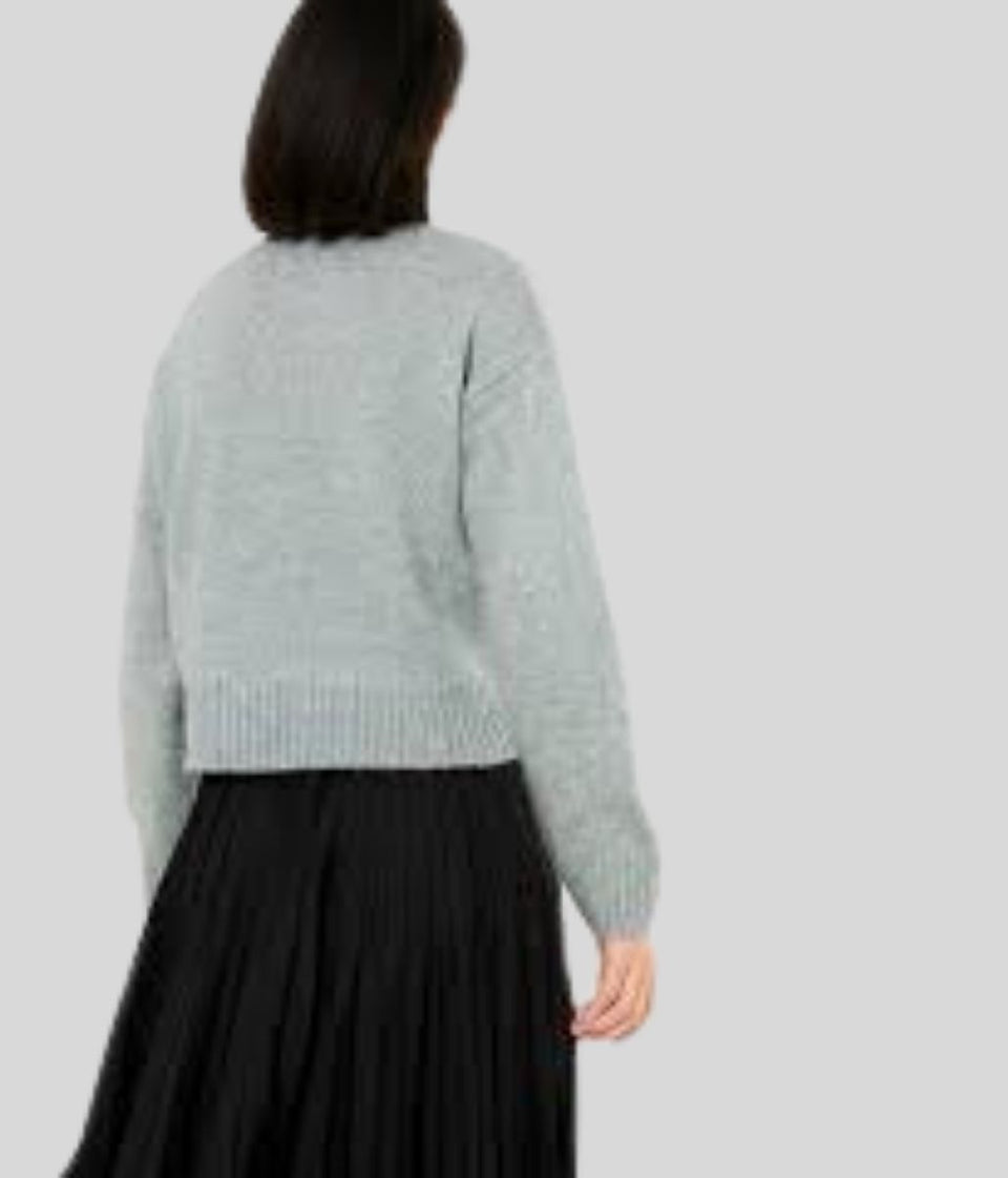 Light Green Fine Knit Cropped Jumper