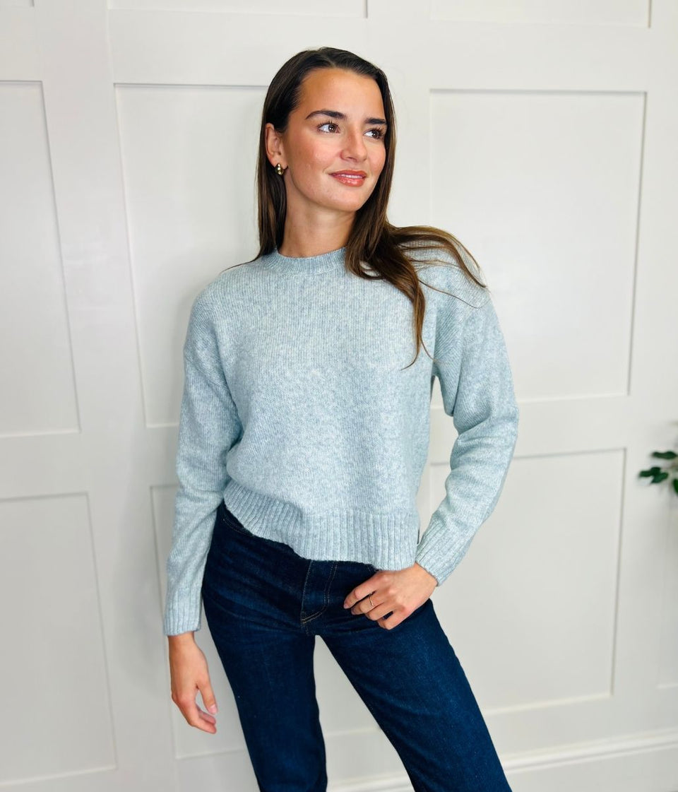 Light Green Fine Knit Cropped Jumper