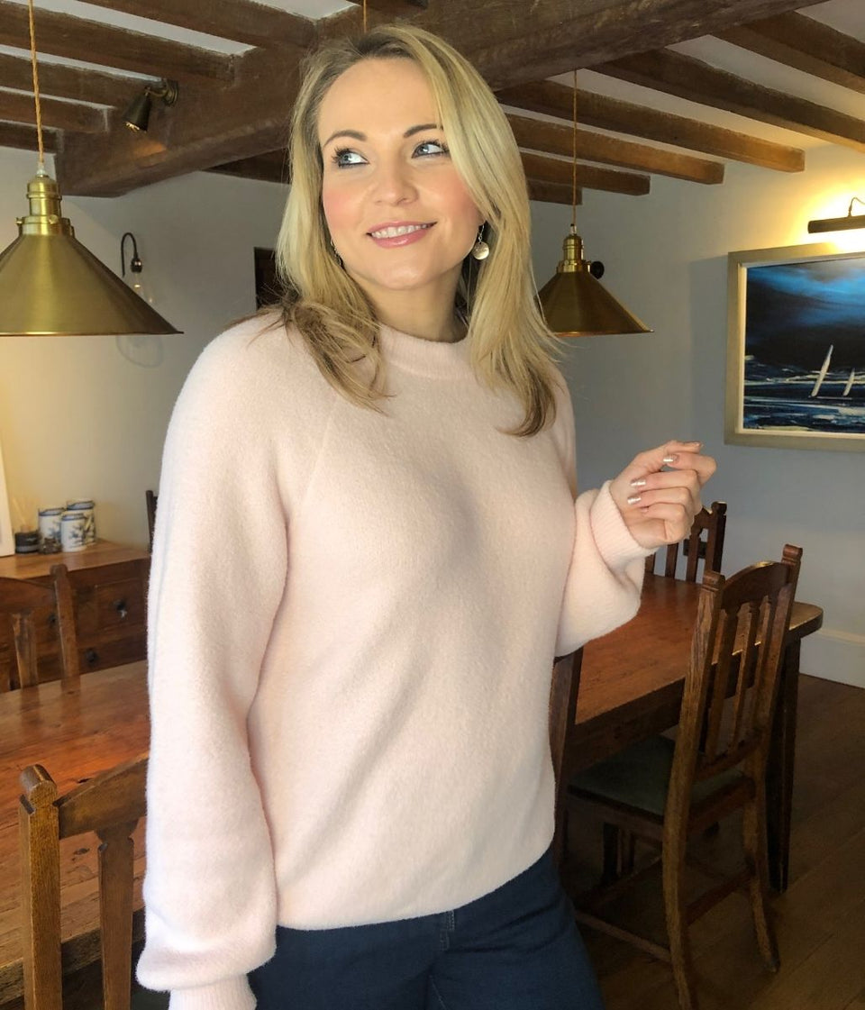 Pale Pink Super Soft Bell Sleeve Jumper