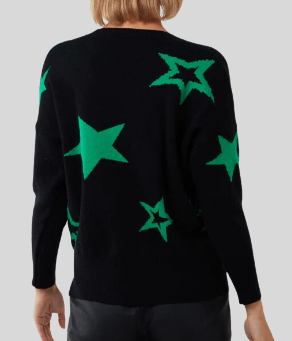 Green Star Fine Knit Button Cardigan