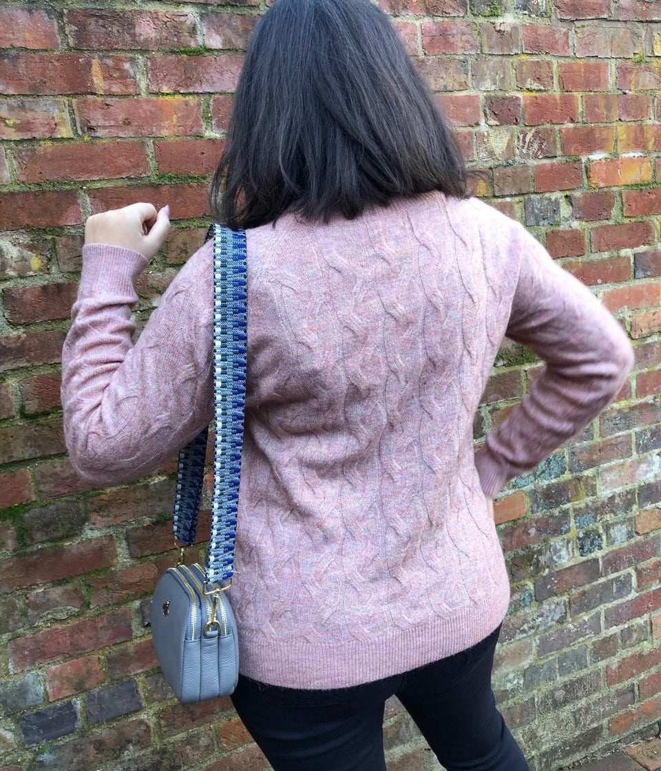 Dusky Pink Cable Twist Jumper