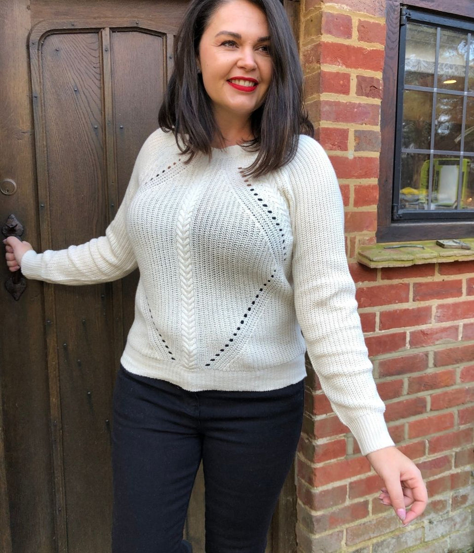 Ivory Diamond Cable Jumper