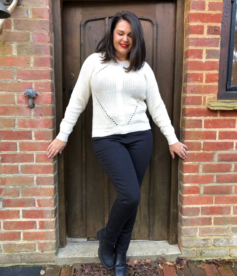 Ivory Diamond Cable Jumper