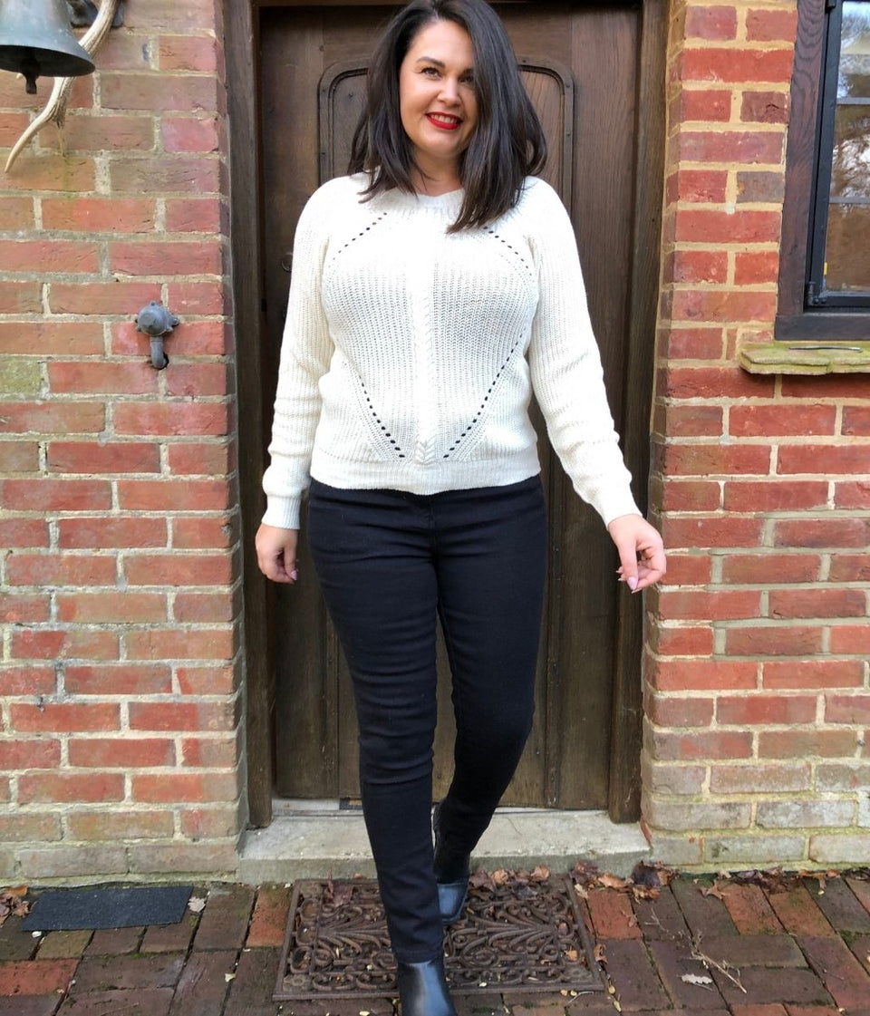 Ivory Diamond Cable Jumper