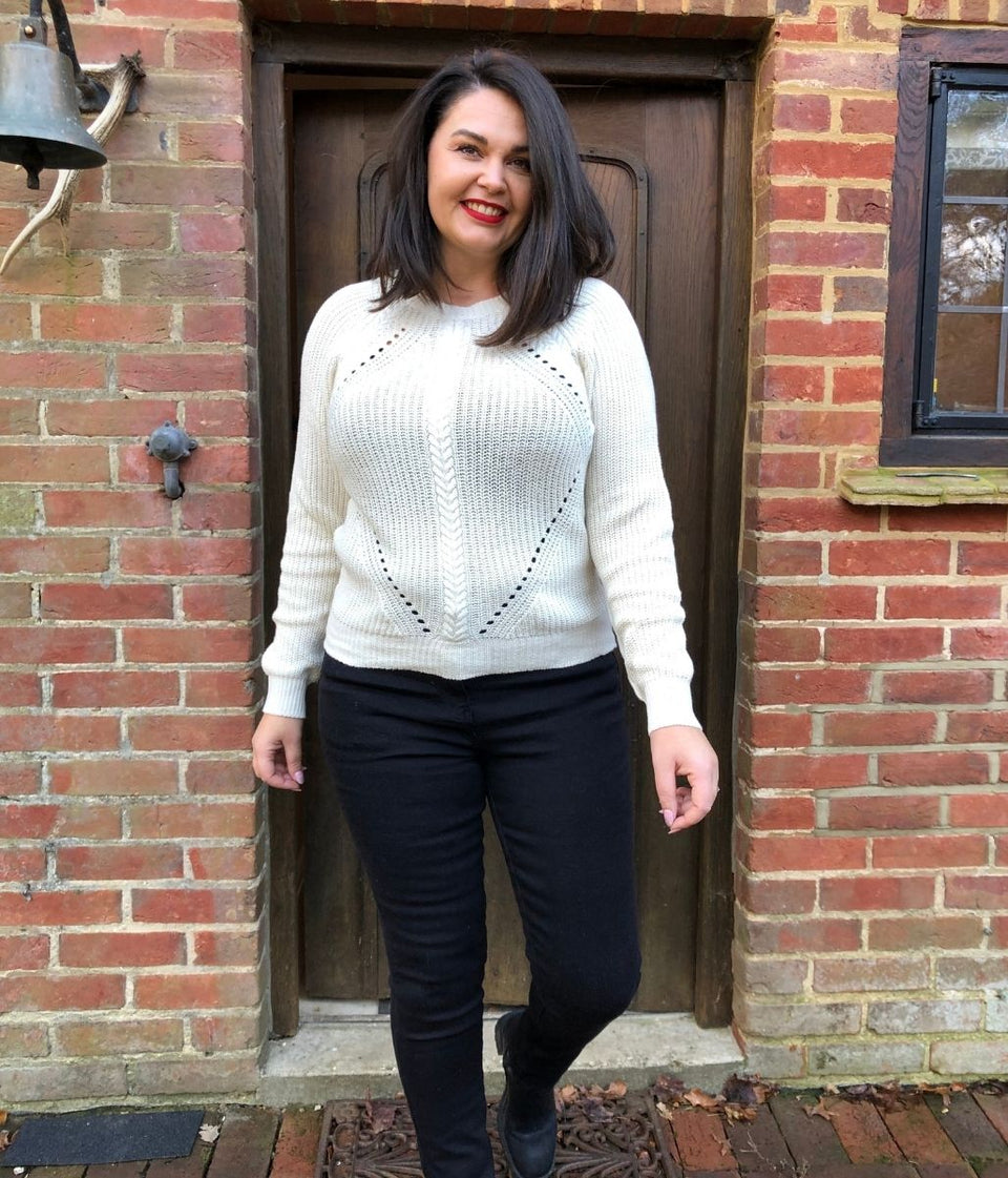 Ivory Diamond Cable Jumper