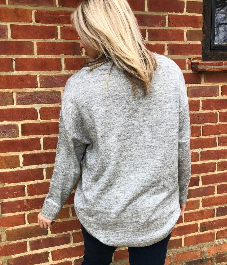 Grey Relaxed Style Jumper