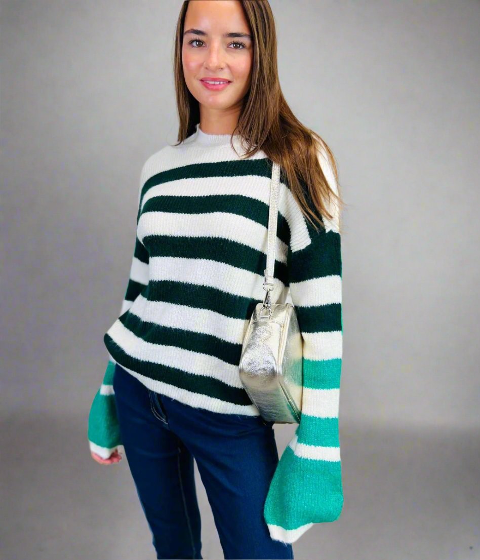 Woman's green stripe jumper