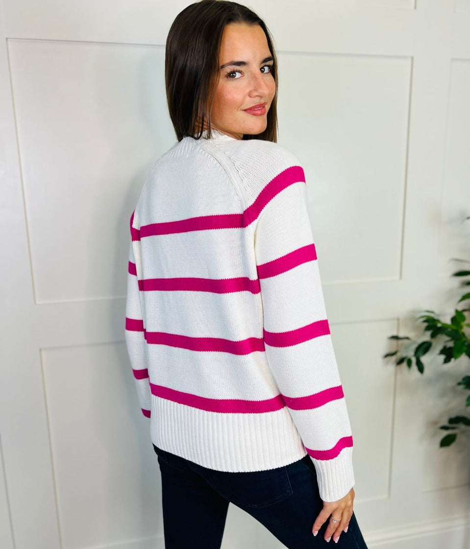 Pink Classic Striped Jumper