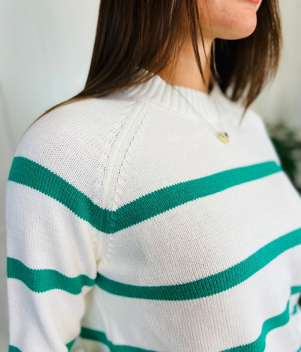 Green Classic Striped Jumper