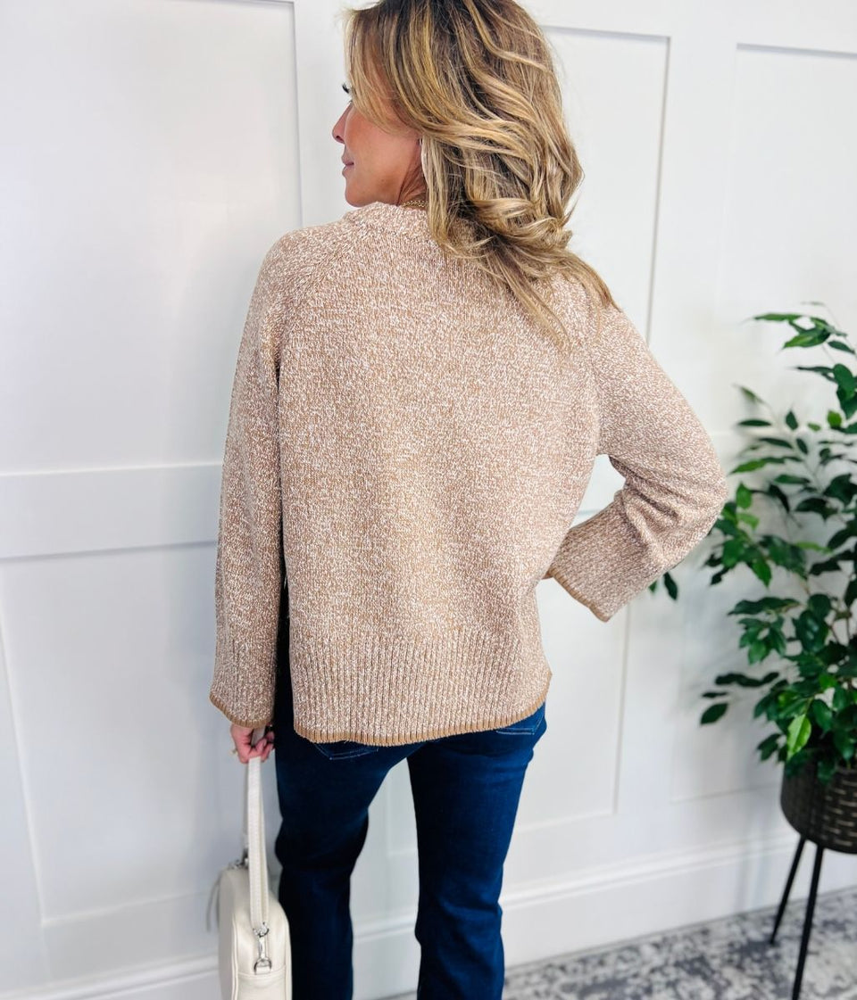 Biscuit Textured Crew Neck Jumper