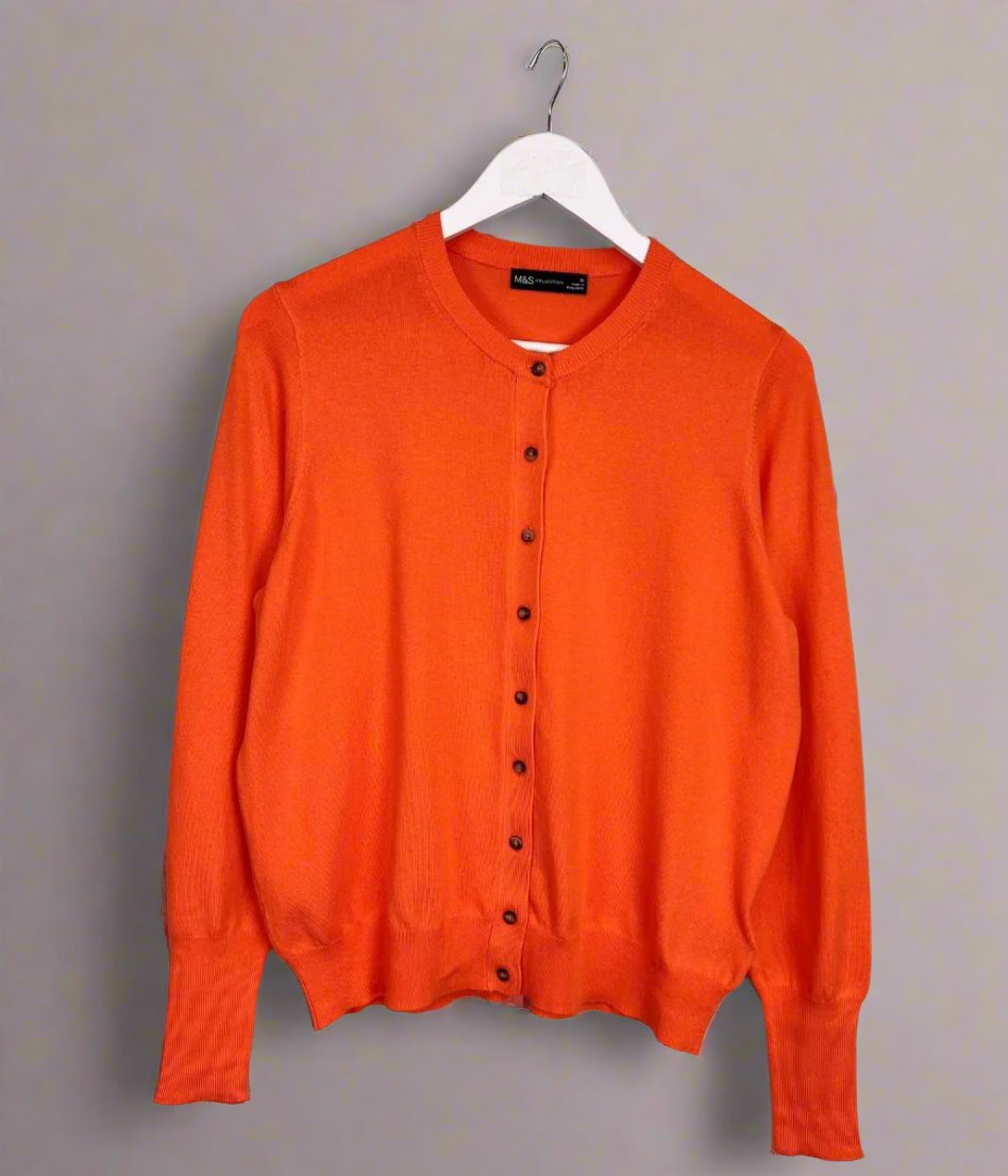 tangerine button cardigan