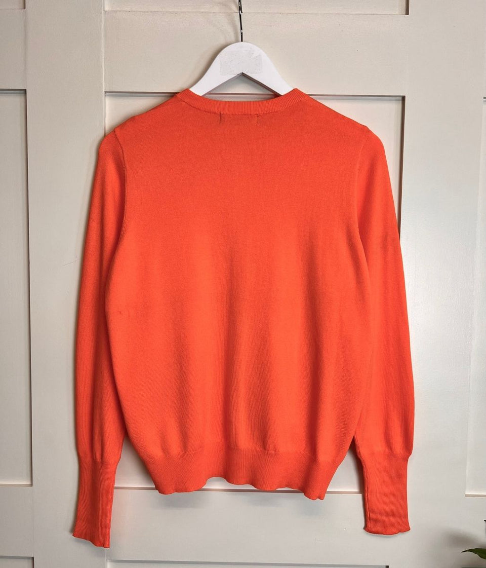 Tangerine Classic Round Neck Cardigan