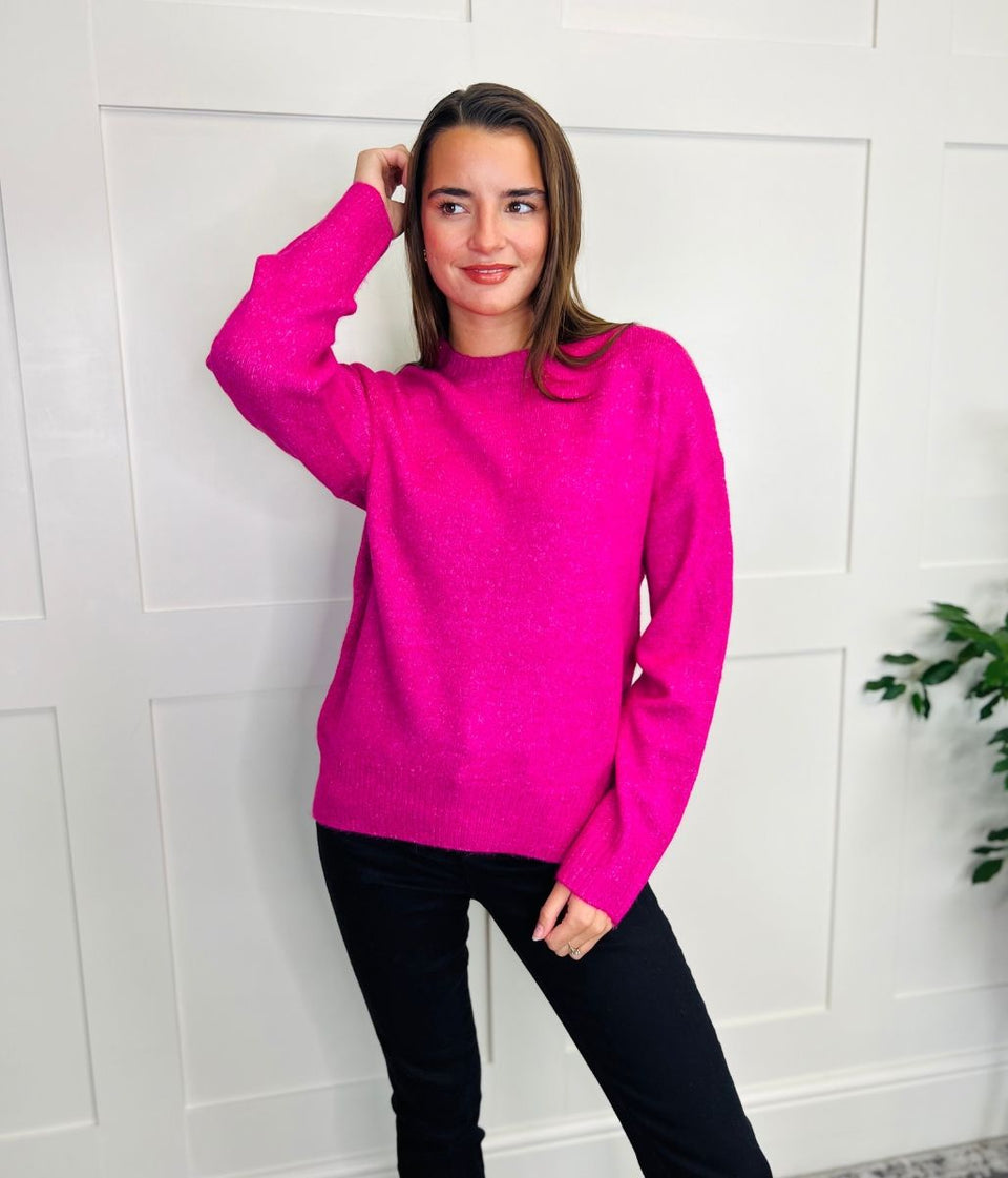 Pink Crew Neck Classic Jumper