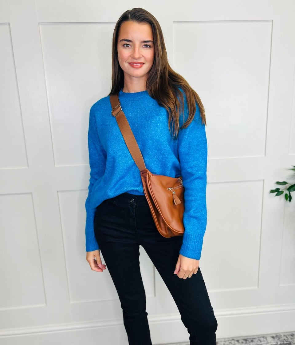 Blue Crew Neck Classic Jumper