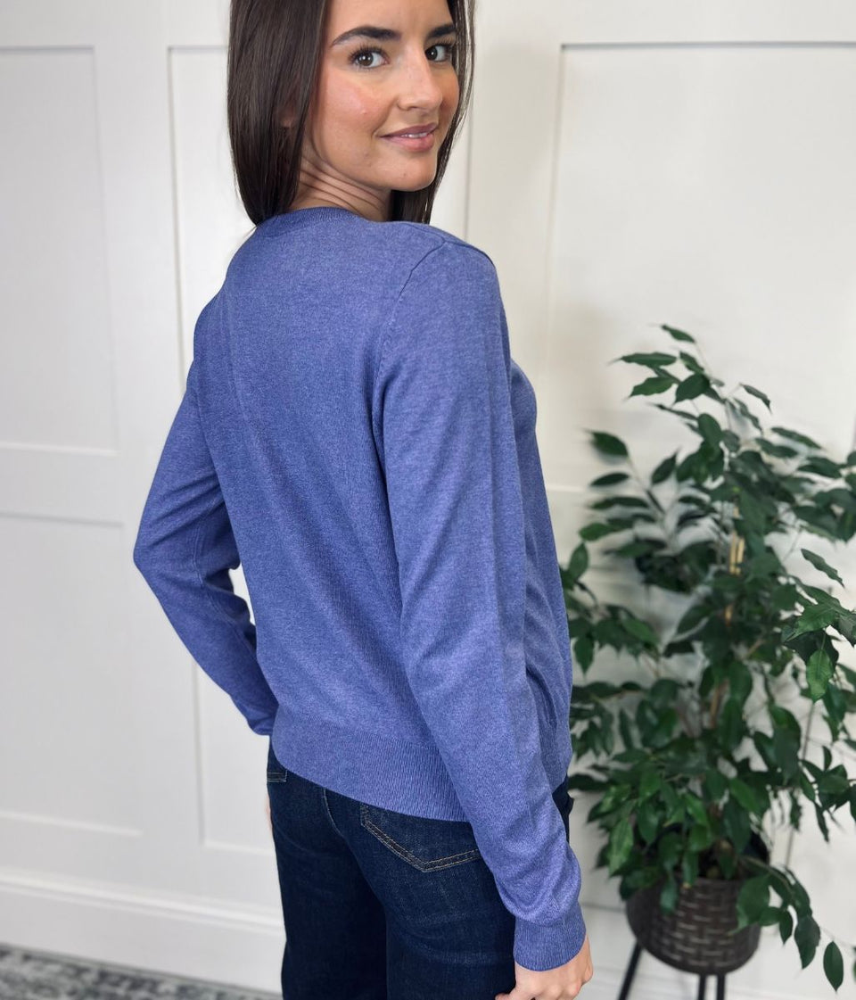 Hyacinth Classic Round Neck Cardigan