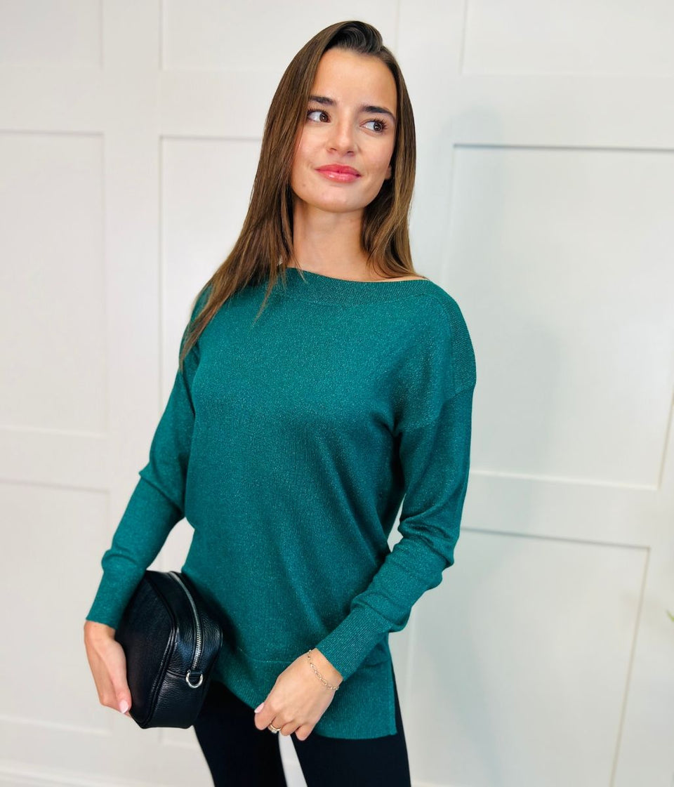 Green Shimmer Tunic Jumper