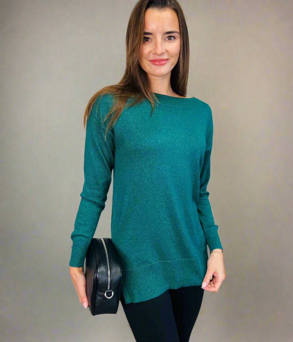 Green Shimmer Tunic Jumper