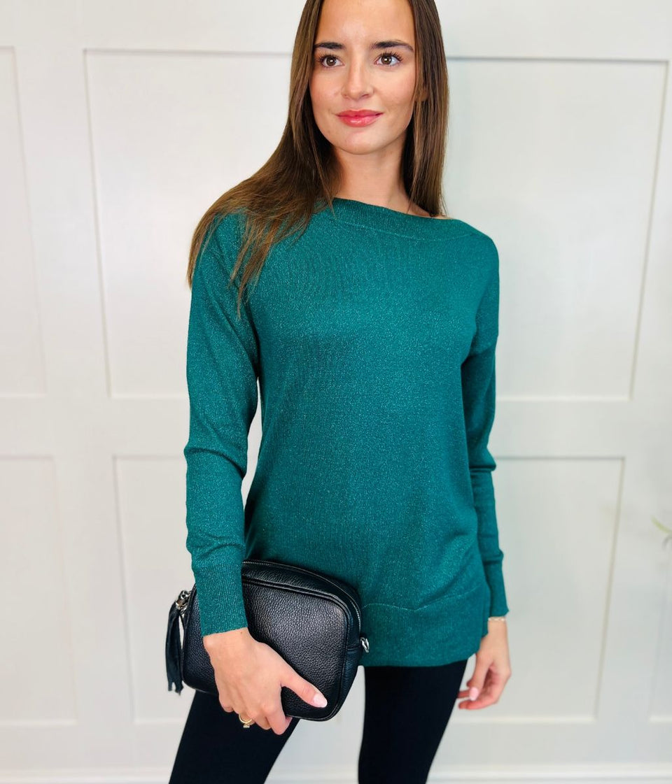 Green Shimmer Tunic Jumper