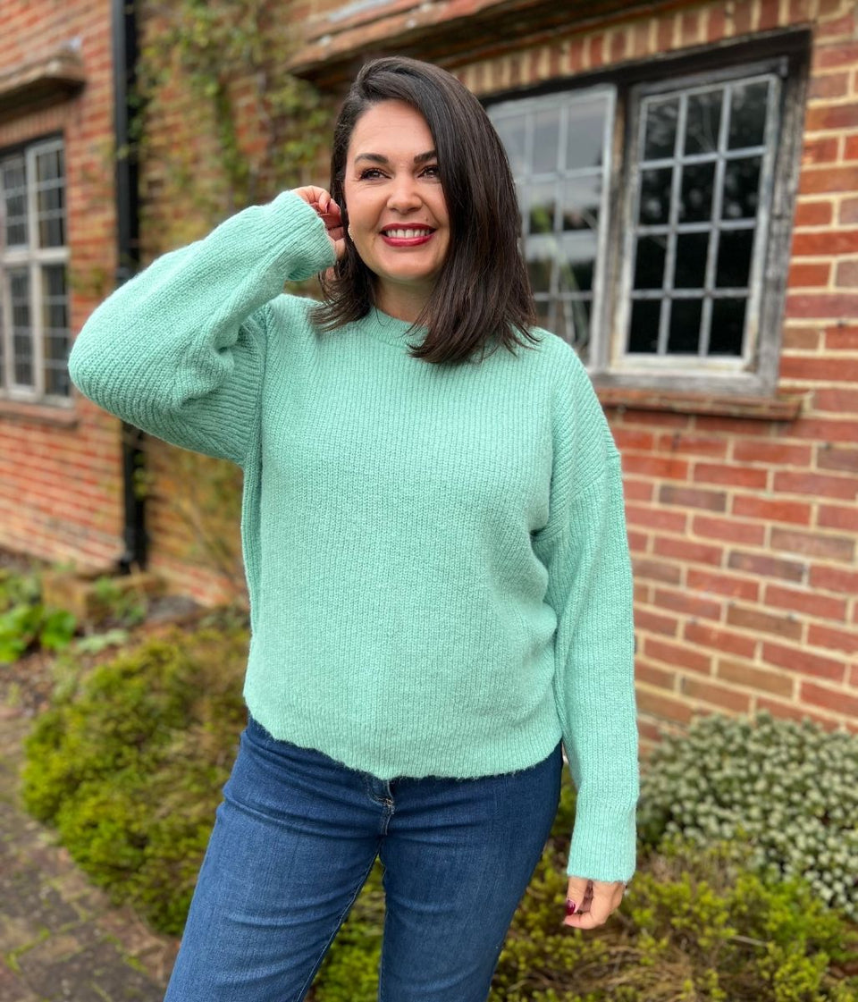 Green Wool Blend Classic Jumper