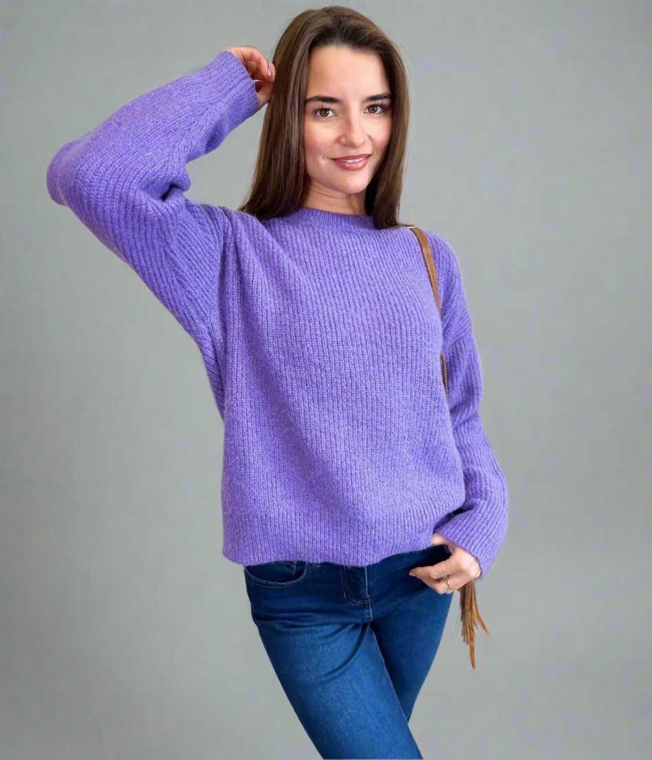 Lilac Wool Blend Classic Jumper