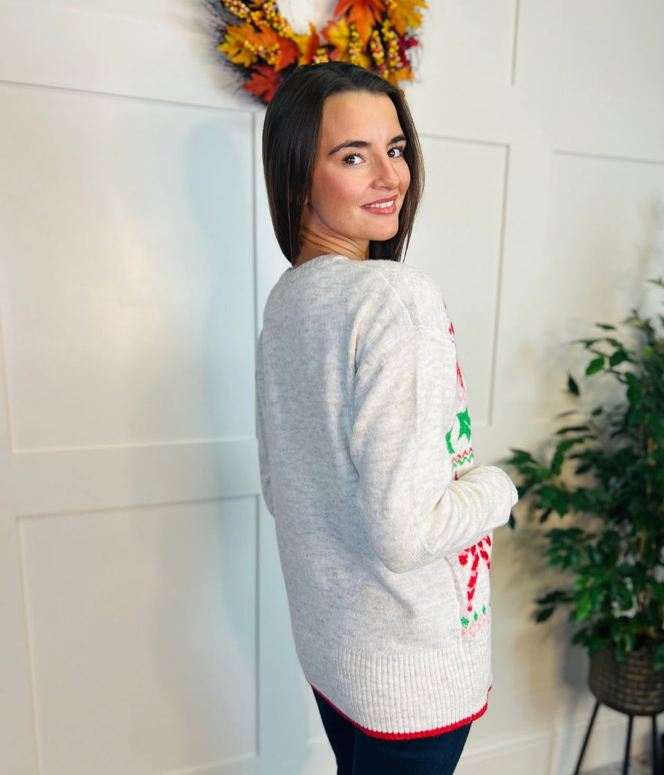 Ecru Candy Cane Jumper