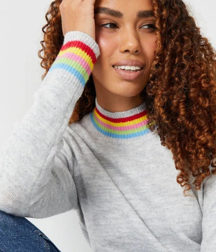 Rainbow sleeve jumper best sale