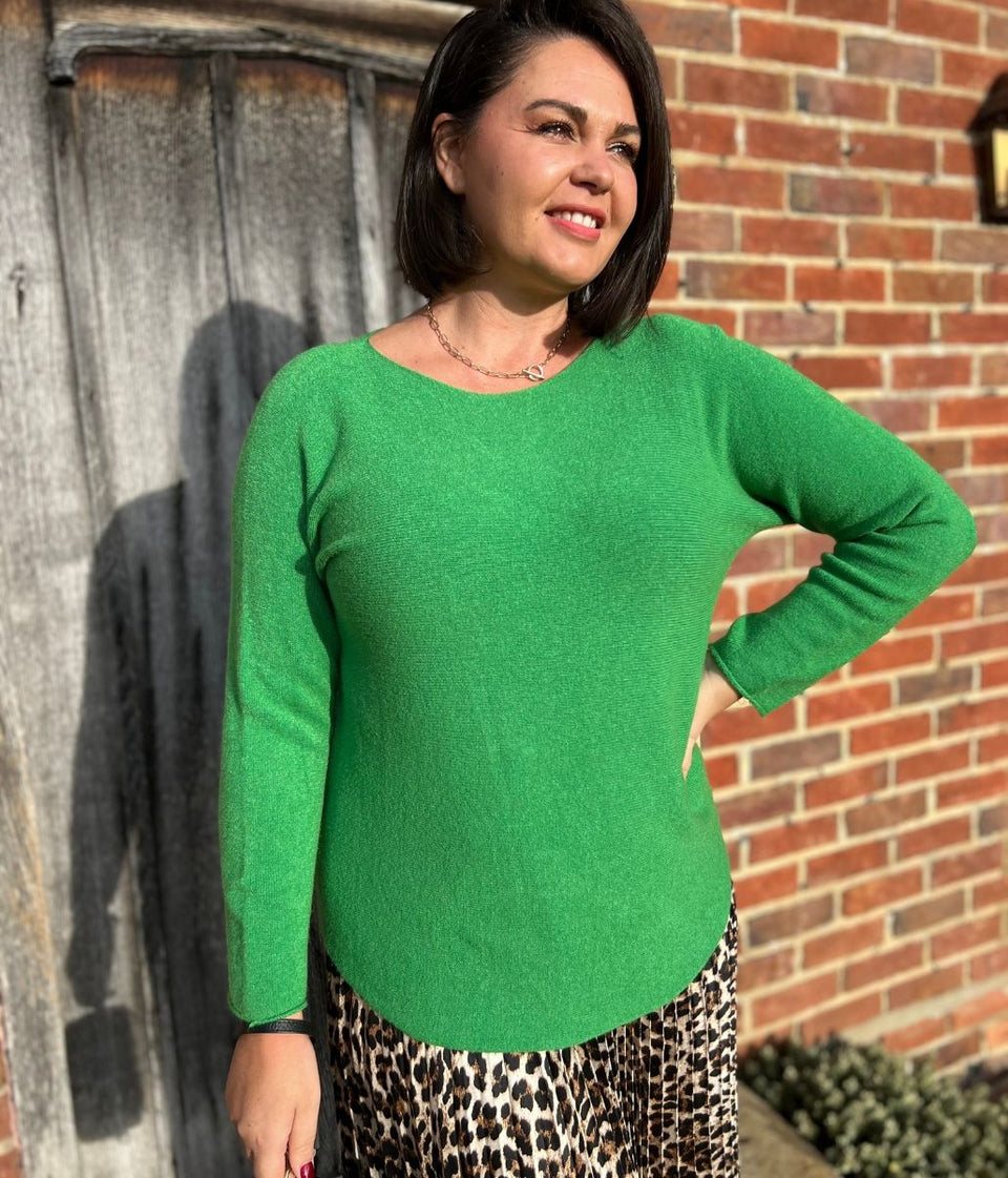 Green Rachel Fine Knit Jumper