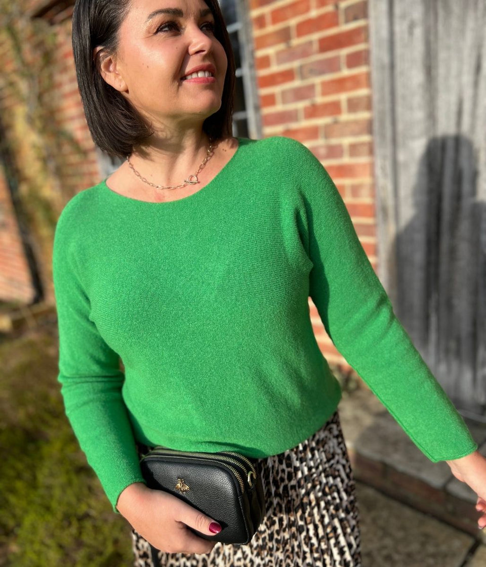 Green Rachel Fine Knit Jumper