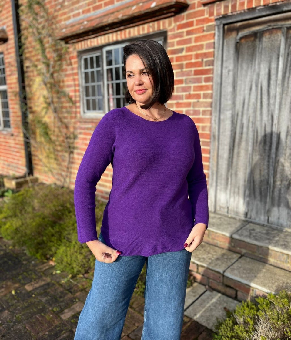 Purple Rachel Fine Knit Jumper