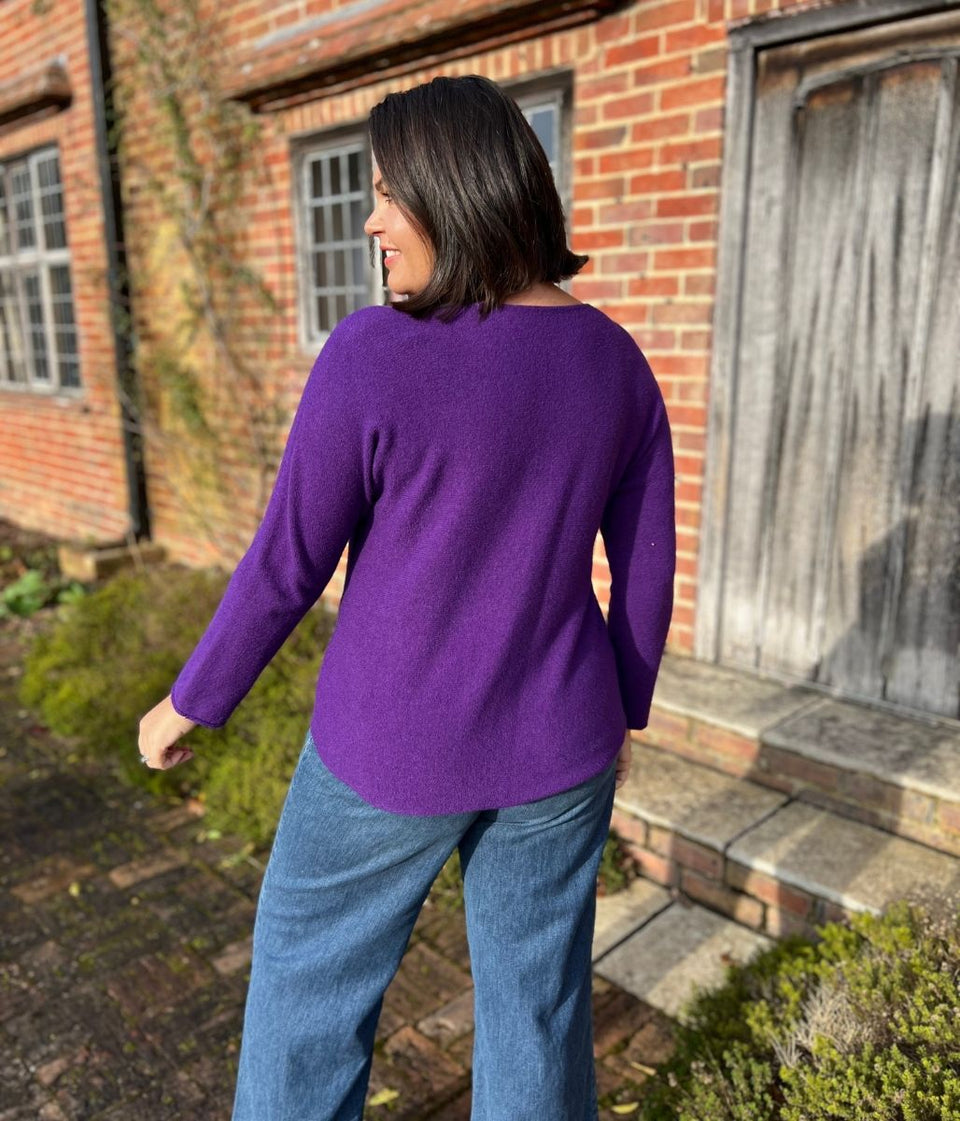 Purple Rachel Fine Knit Jumper