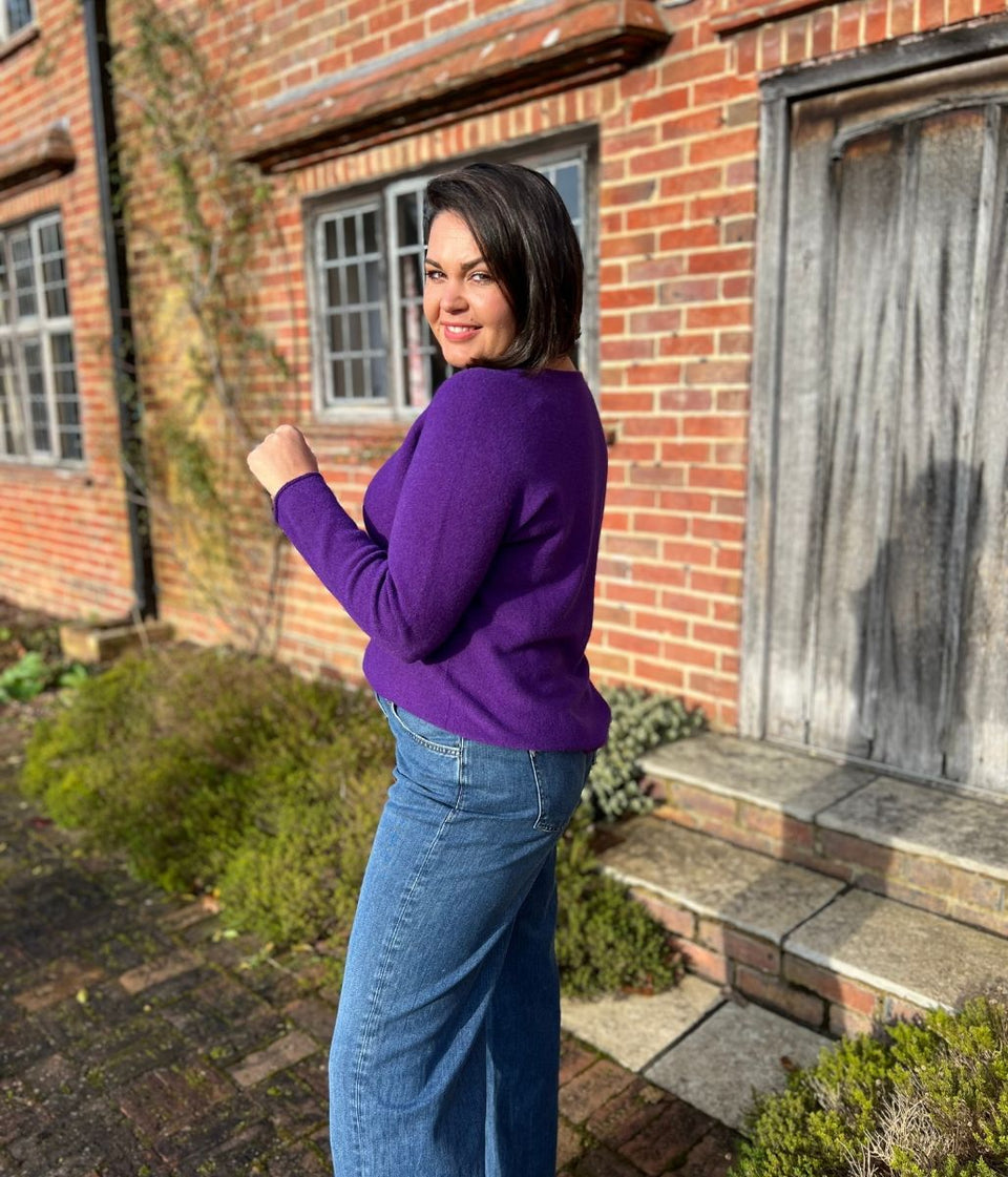 Purple Rachel Fine Knit Jumper