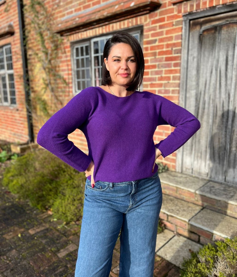 Purple Rachel Fine Knit Jumper