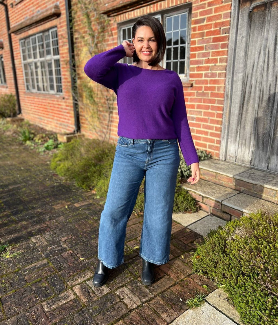 Purple Rachel Fine Knit Jumper