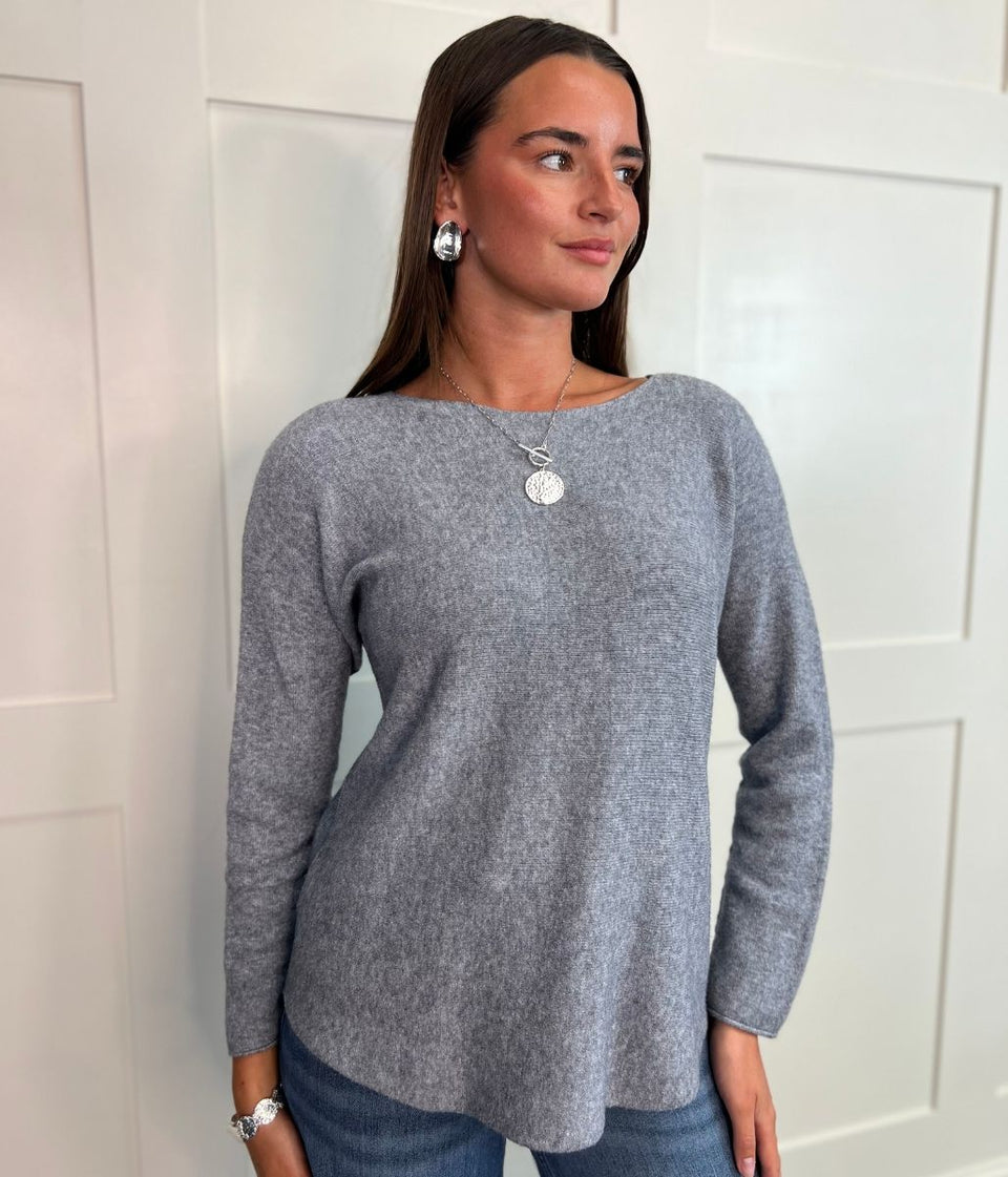 Grey Rachel Fine Knit Jumper