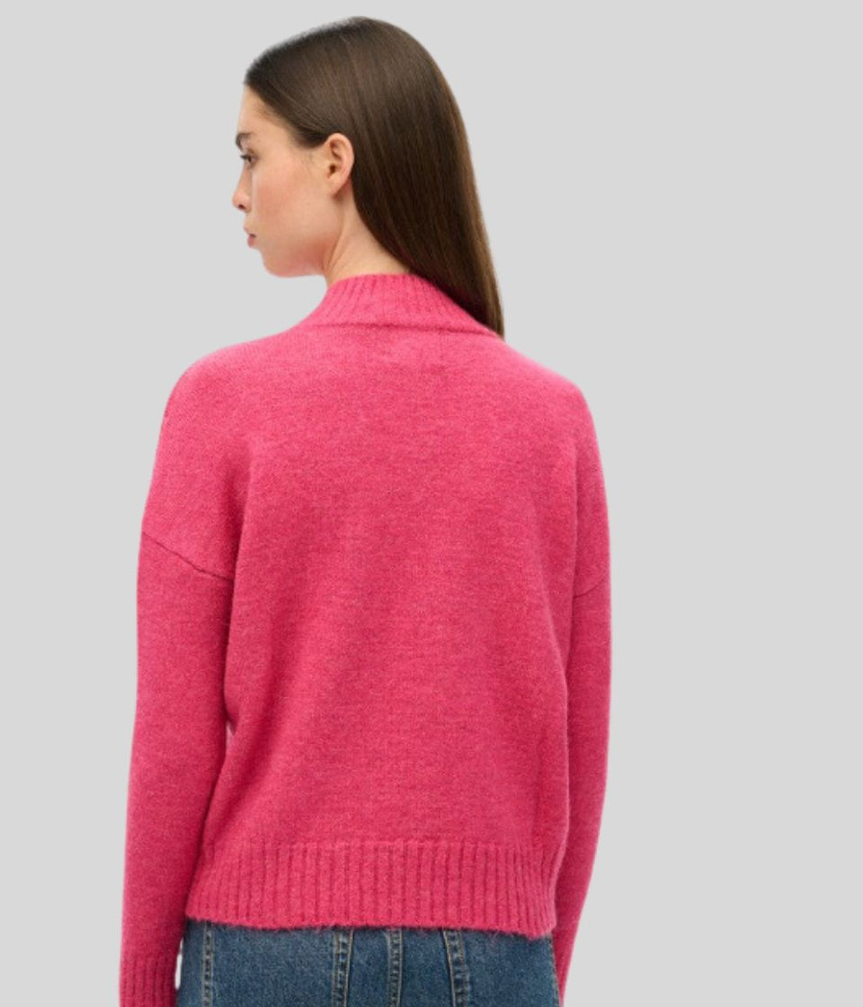 Raspberry Essential High Neck Jumper