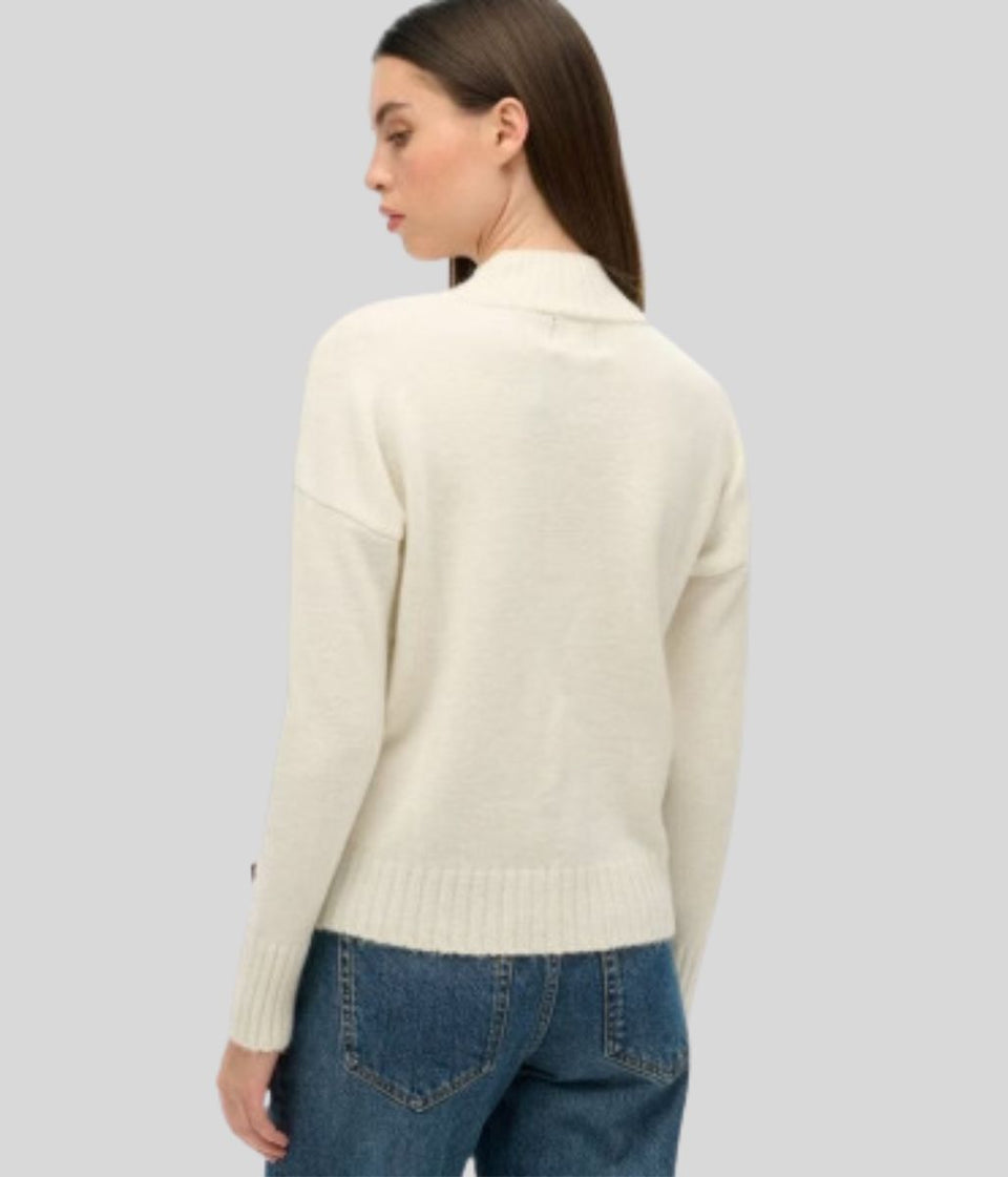 Winter White Essential High Neck Jumper