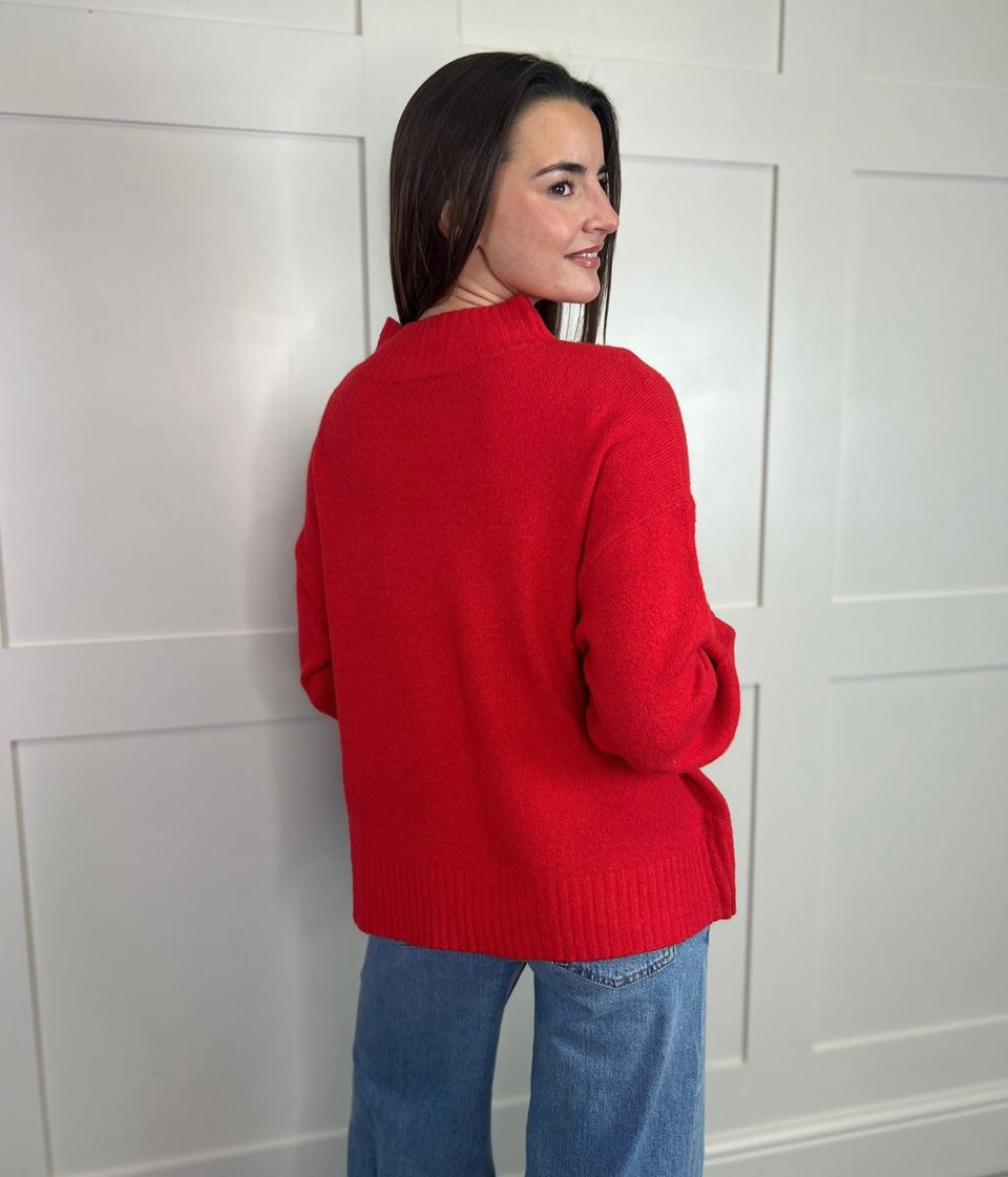 Red Heidi Relaxed Jumper