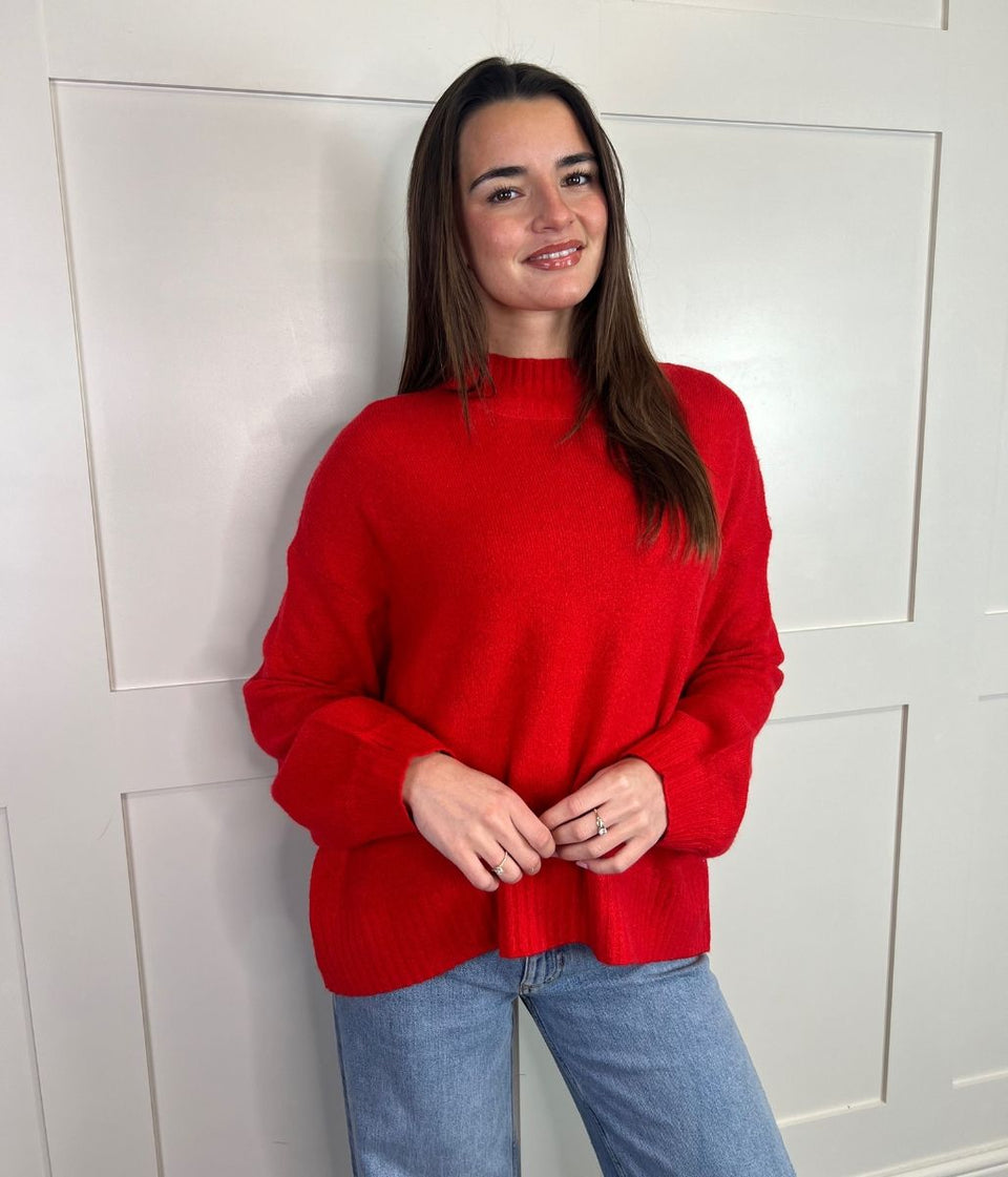 Red Heidi Relaxed Jumper