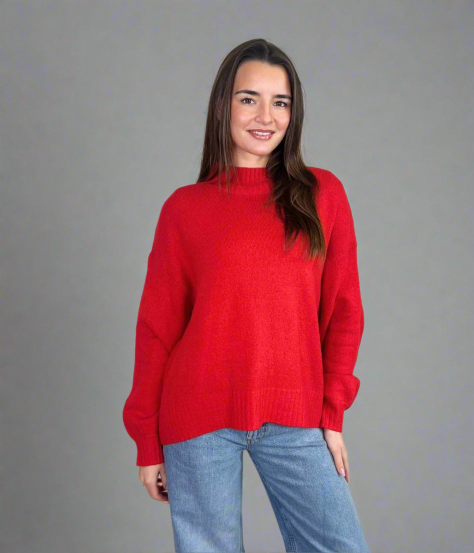 Red Heidi Relaxed Jumper